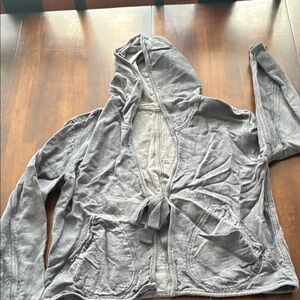 Gray Hooded Cardigan